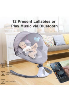 Bukela 2-in-1 Electric Baby Swing & Bouncer | Auto Infant Rocker with Smart Sensor | Bluetooth Music, 12 Lullabies & Remote Control | Adjustable Speeds & 4 Timers for Newborns  - Image 3