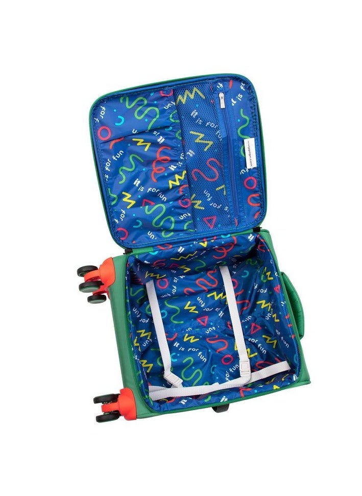 it Luggage it luggage KIDS Model DinoRoar, Kids Unisex Suitcase, Children's Carry-On with Dinosaur Design, Polyester Soft Outer Shell Molded EVA, 25Liters, 2.06Kg, Size Under seat, 12-3090-08, Color Irish Green  - Image 4