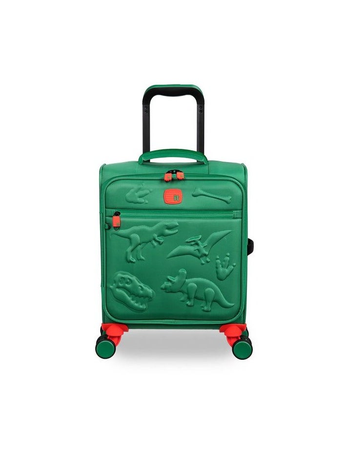 it Luggage it luggage KIDS Model DinoRoar, Kids Unisex Suitcase, Children's Carry-On with Dinosaur Design, Polyester Soft Outer Shell Molded EVA, 25Liters, 2.06Kg, Size Under seat, 12-3090-08, Color Irish Green  - Image 1
