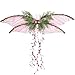 RENEMEGO Pink Fairy Wings for Adult Butterfly Wings for Women Mother Nature Costume Woodland Elf Wings with Pink Flowers Leaves and Vines for Renaissance Renfaire Fantasy Fairy Costume Cosplay - Image 3