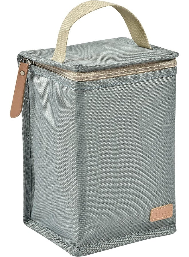 BEABA Insulated Baby Lunch Pouch, Large Size Bottle Storage, Large Capacity, Complete Meal Carrier, Soft Material, Foldable, Waterproof Fabric, Sage Green - Image 1