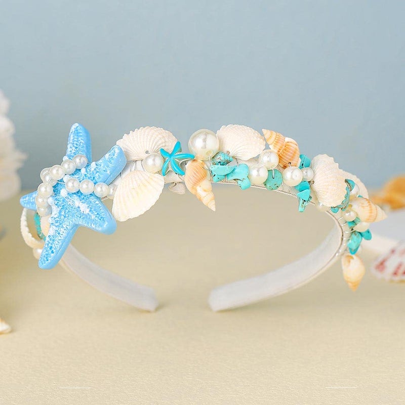 Unicra Starfish Headband Mermaid Hair Accessories Sea Shell Headbands for Women - Image 3