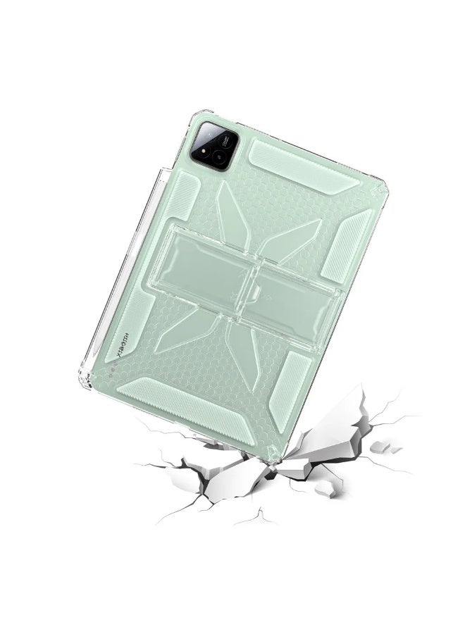 Transparent Stand Case for Xiaomi Pad 7 Pro/Xiaomi Pad 7 11.2 Inch 2025 Case Shockproof,Thin Slim Lightweight Anti-Yellowing Bumper, Kickstand Cover, with Pencil Holder - Clear - Image 5