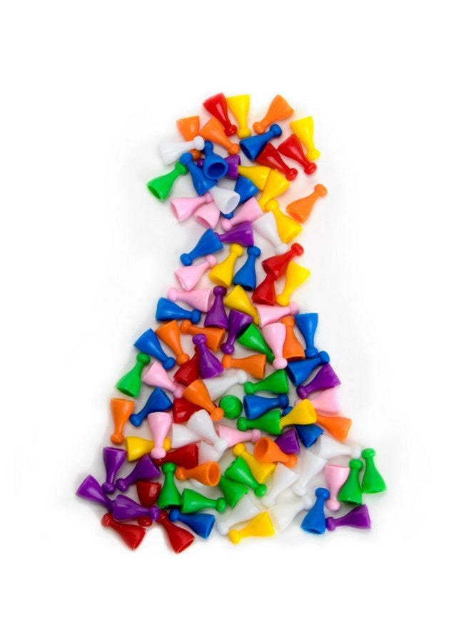 Brybelly 100 Assorted 25mm Halma Game Pawns in 8 Colors, About 12 Pawns Per Color by Brybelly - Image 1