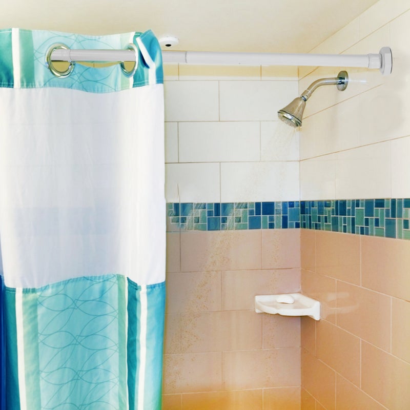 Shower Curtain Rod Stainless Steel Adjustable Tension Rod Telescoping Curtain Rod (50-80cm) - Image 4