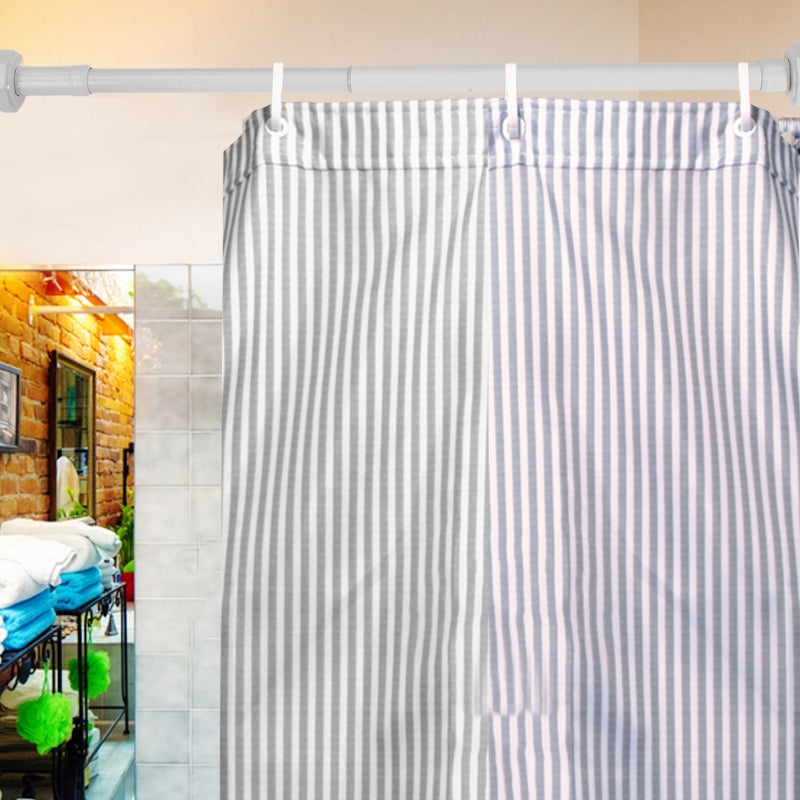Shower Curtain Rod Stainless Steel Adjustable Tension Rod Telescoping Curtain Rod (50-80cm) - Image 2