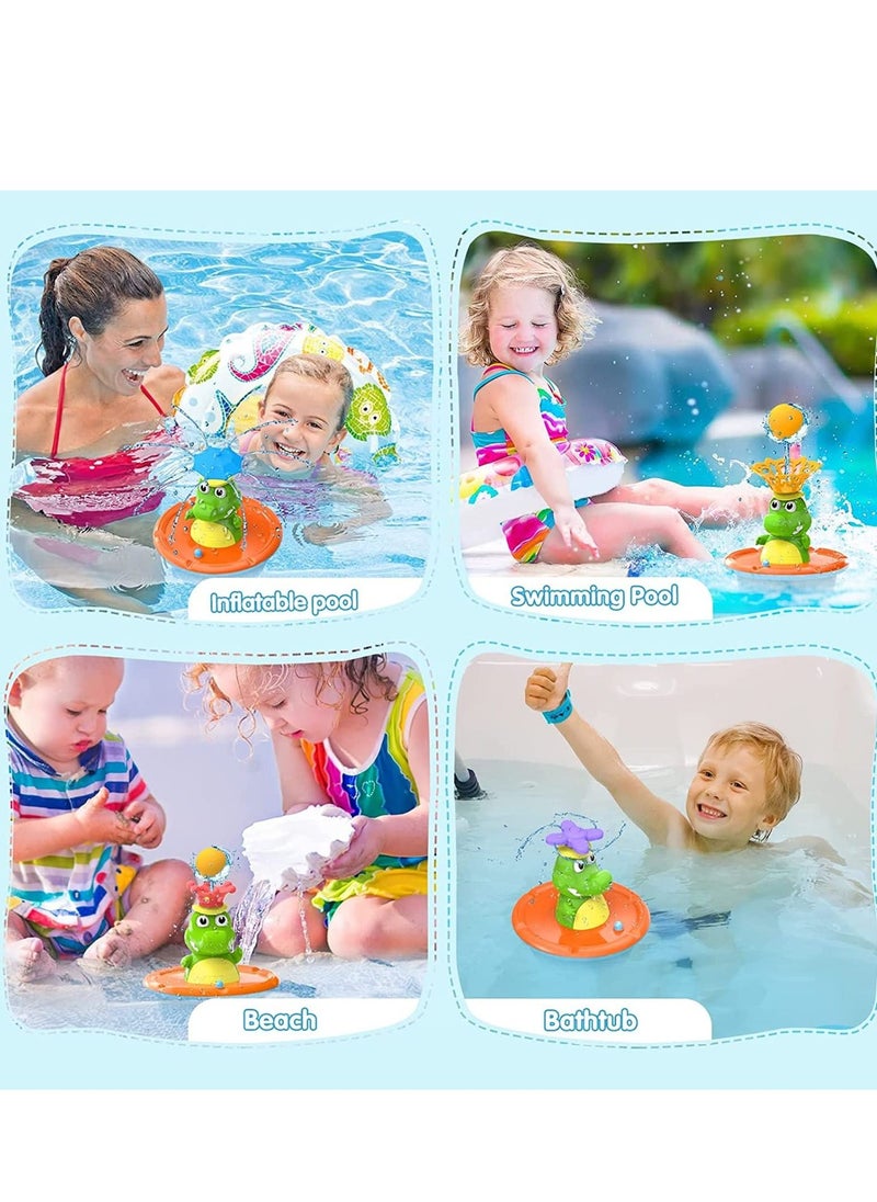 MIXDE - Fountain Crocodile Baby Bath Toys for Toddlers 1-3,4 Modes Spray Water Bath Toy for 1-8 Year Old Boys Girls Kids, Sprinkler Light Up Bathtub Toy Bathroom (Multicolor) - Image 1
