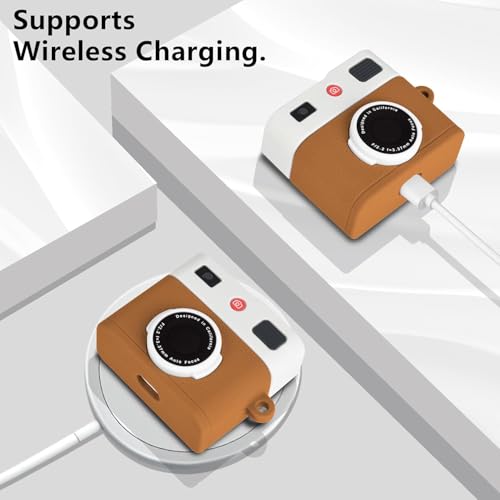 Meyaar for Apple Airpods 4 (2024) Cute Case Design for Airpods 4 Case 2024 with Keychain Shockproof Soft Silicone Protective Case for AirPod 4th Gen Charging Cover (Brown) - Image 4