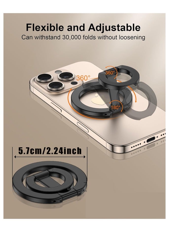 MagSafe Phone Grip Holder Dual-Sided Magnetic Finger Ring Adjustable Kickstand Loop for iPhone 16 Pro Max/15 Plus/14 Pro/13 Mini/12, Samsung. - Image 2