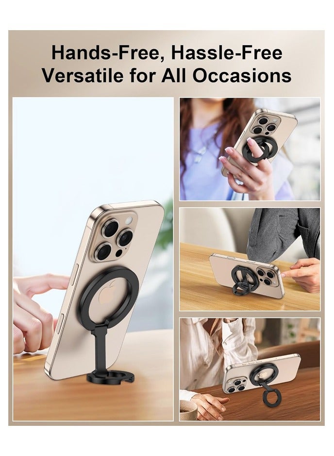 MagSafe Phone Grip Holder Dual-Sided Magnetic Finger Ring Adjustable Kickstand Loop for iPhone 16 Pro Max/15 Plus/14 Pro/13 Mini/12, Samsung. - Image 3