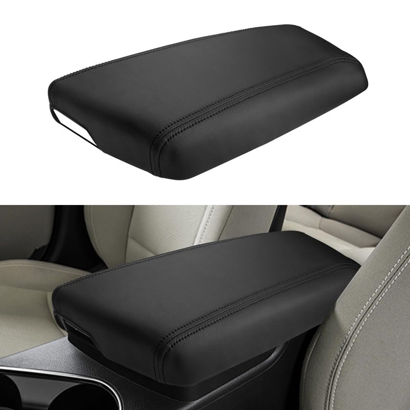 INTGET Car Center Console Armrest Cover for Kia Optima Accessories 2011 2012 2013 2014 2015 Leather Middle Console Arm Rest Box Lid Seat Cover Protector Cushion Saver Black Stitches 20112015