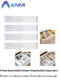 Anmi 4 Pack Expandable Drawer Organization Separators,Be Suitable For Bedroom, Kitchen Utensils ,Desk Storage Drawer  - Image 1