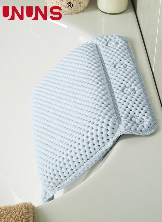 UNUNS Bathtub Pillow,Bath Pillow Non Slip Spa Bathtub Head & Neck Rest Support, Headrest with Soft 4D Mesh Fabric, Permeable Quick Drying Air Mesh Tub Pillow with 8 Suction Cups, Soft & Relaxing,Blue - Image 5