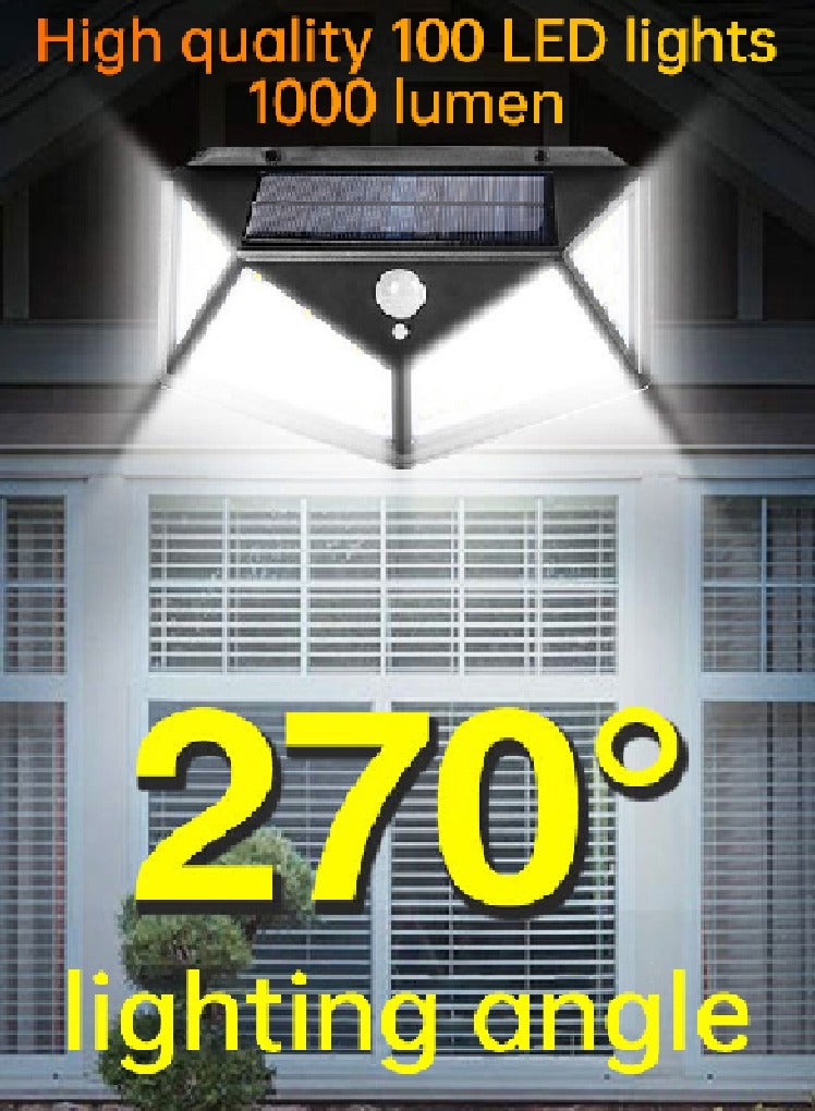 SASKA Solar Lights Outdoor, 100LED/3 Modes 270° Lighting Angle Motion Sensor Security Lights, IP65 Waterproof Wall Lights Solar Powered, Bright for Backyard Garden Fence Patio Front Door - Image 4