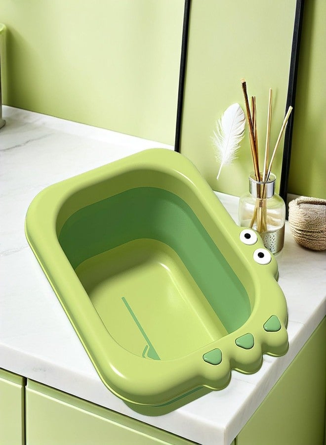 BESPORTBLE Baby Wash Basin Foldable Cartoon Design Portable Infant Washbasin Lightweight Plastic Basin for Newborn Bathing Travel and Laundry 12.5X10X4 Inches - Image 5