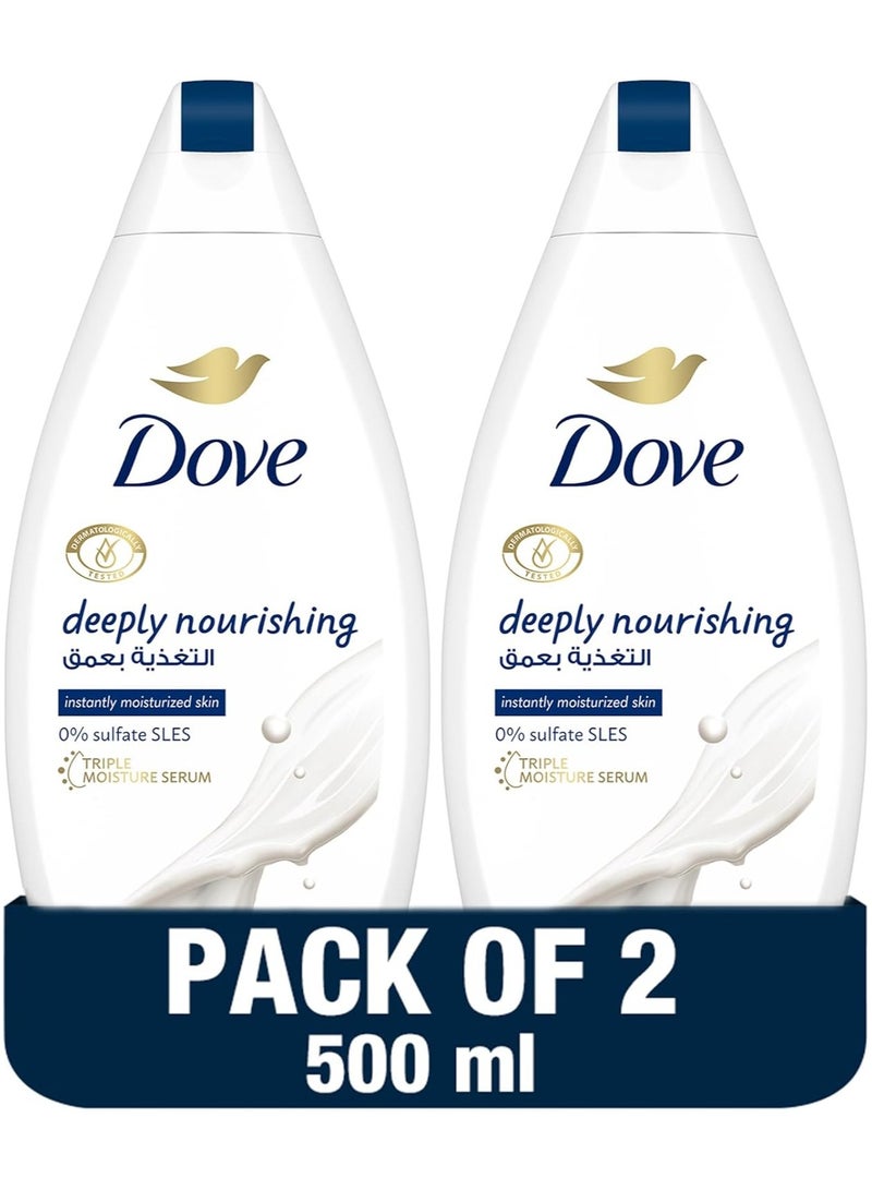Dove Deeply Nourishing Body Wash 2 x 500ml