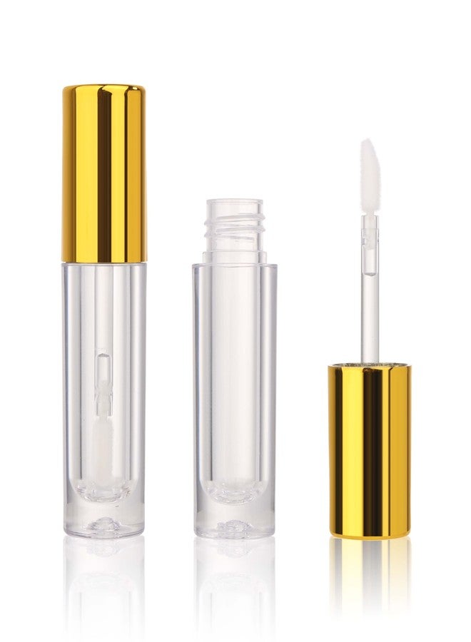 COSIDEA 30pcs 2.5ml Round empty lip gloss tubes bulk with wand Black lipgloss bottle containers wholesale (Gold) - Image 2