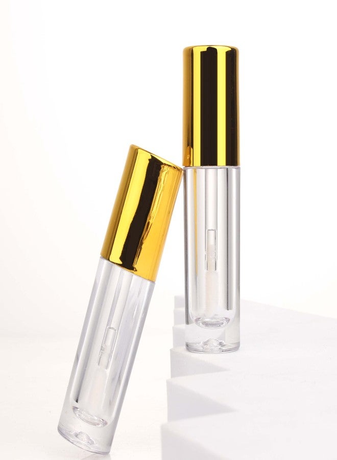 COSIDEA 30pcs 2.5ml Round empty lip gloss tubes bulk with wand Black lipgloss bottle containers wholesale (Gold) - Image 5