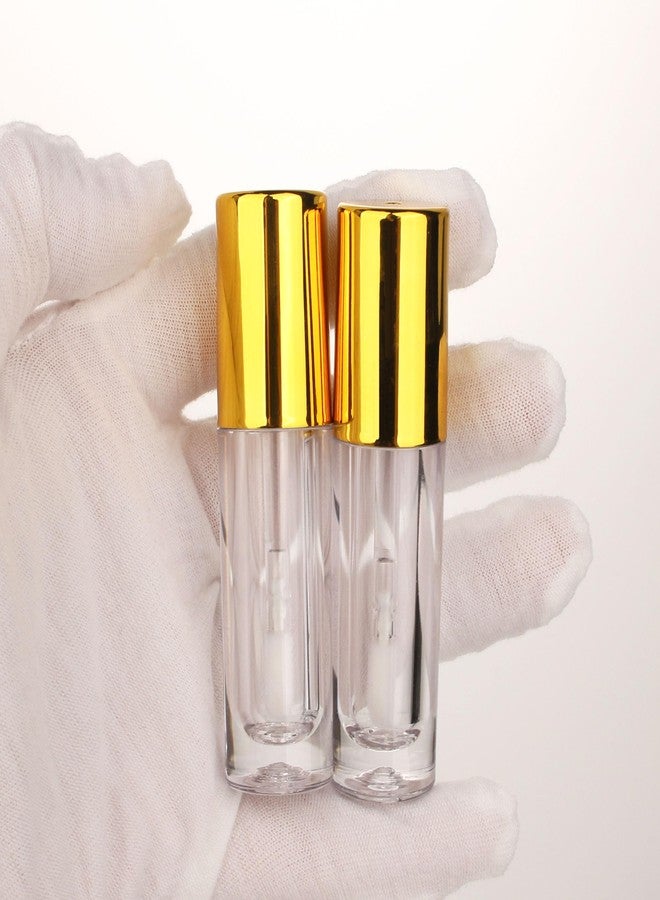 COSIDEA 30pcs 2.5ml Round empty lip gloss tubes bulk with wand Black lipgloss bottle containers wholesale (Gold) - Image 4