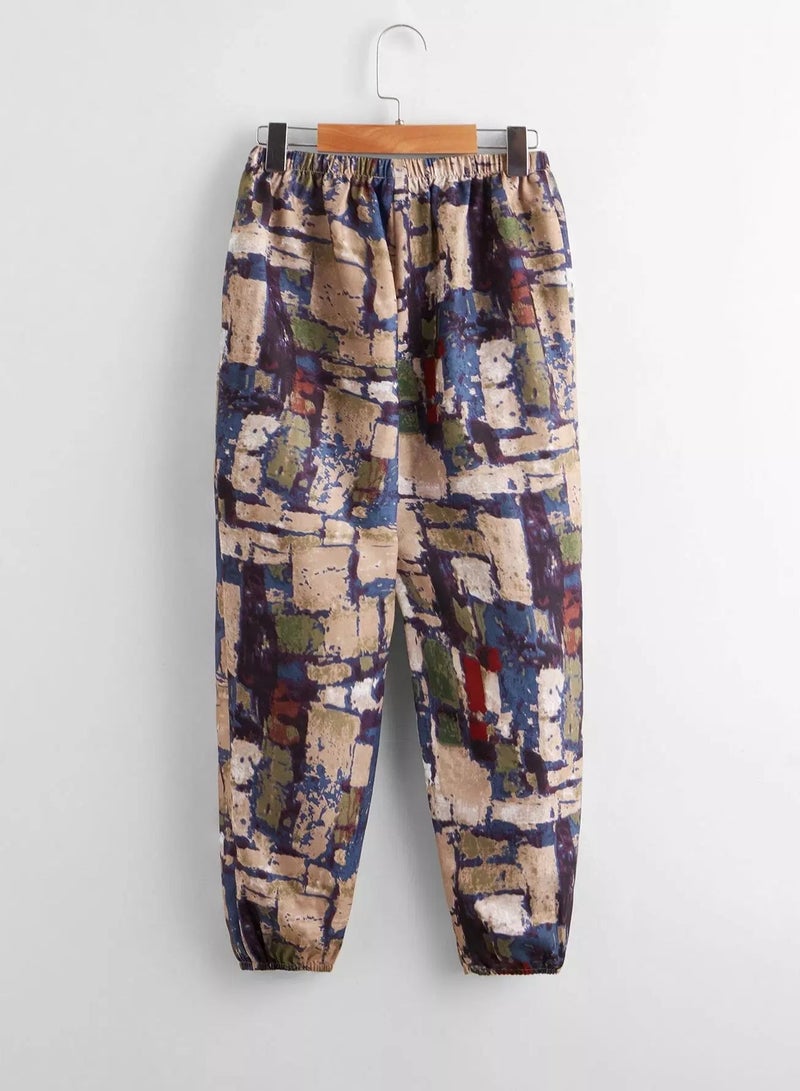Boys Geo Print Tapered Pants - Image 2
