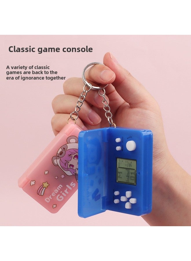Creative Flip Game Tetris Game Nostalgic Toy Keychain Pendant Accessories Gift Wholesale-Color:Flip Game Console-pink  - Image 3