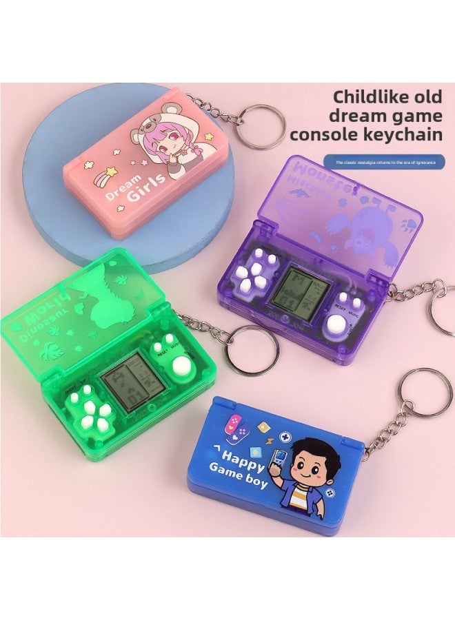 Creative Flip Game Tetris Game Nostalgic Toy Keychain Pendant Accessories Gift Wholesale-Color:Flip Game Console-pink  - Image 2