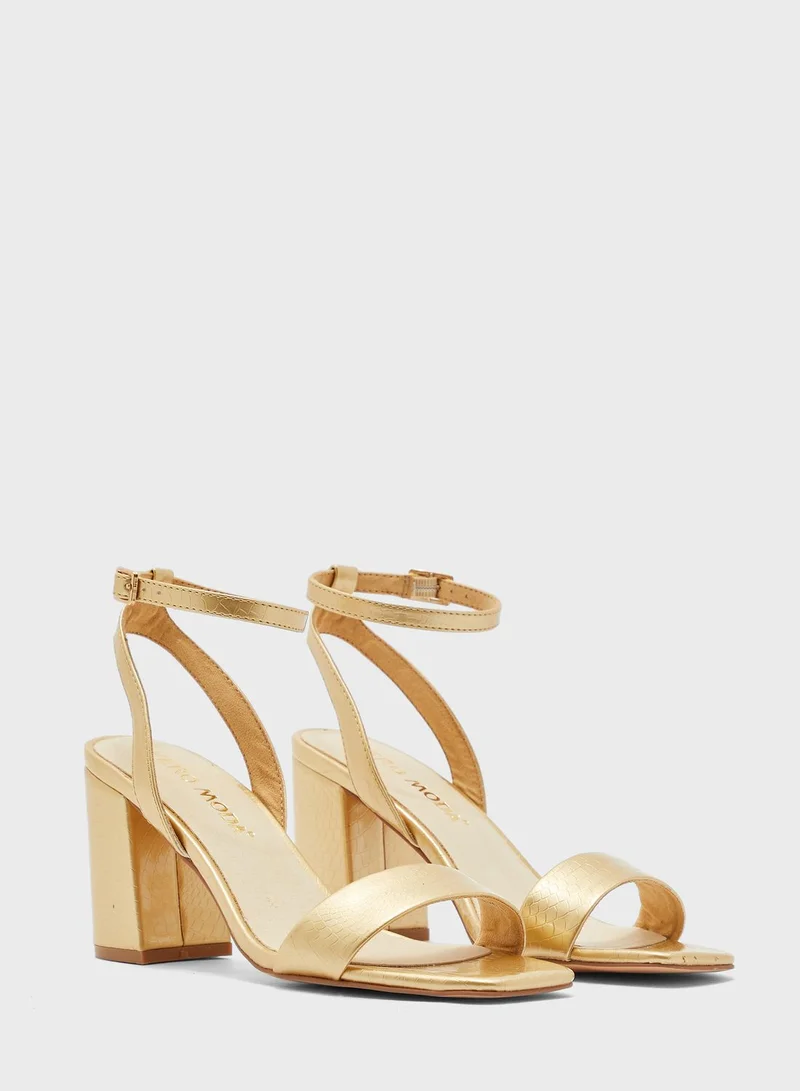 VERO MODA Liva Ankle Strap Mid Heel Sandals