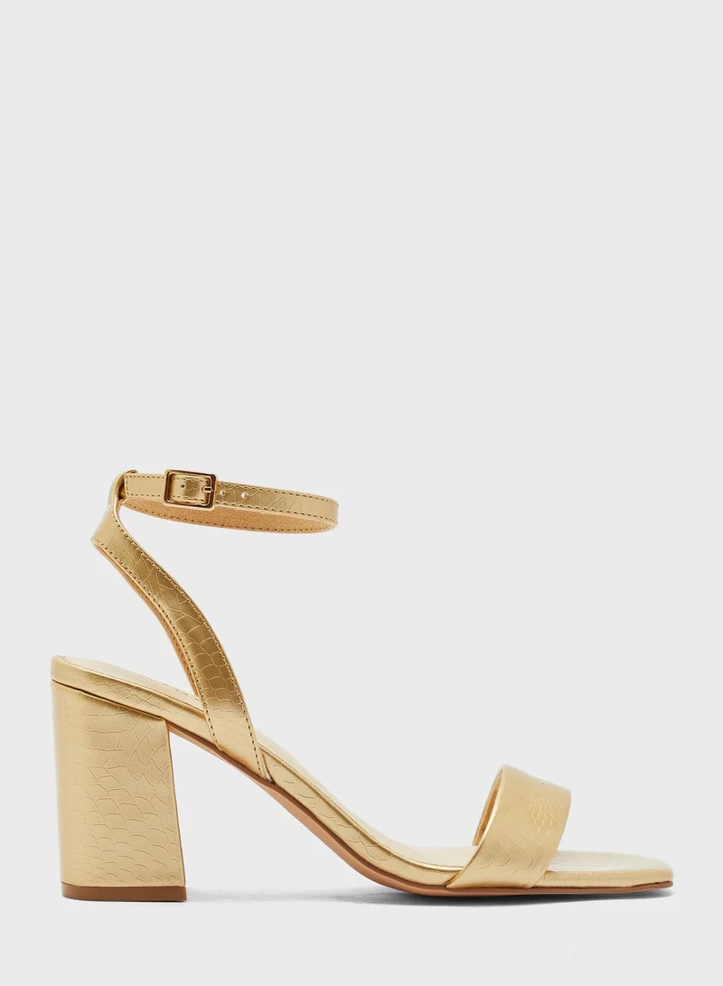 VERO MODA Liva Ankle Strap Mid Heel Sandals