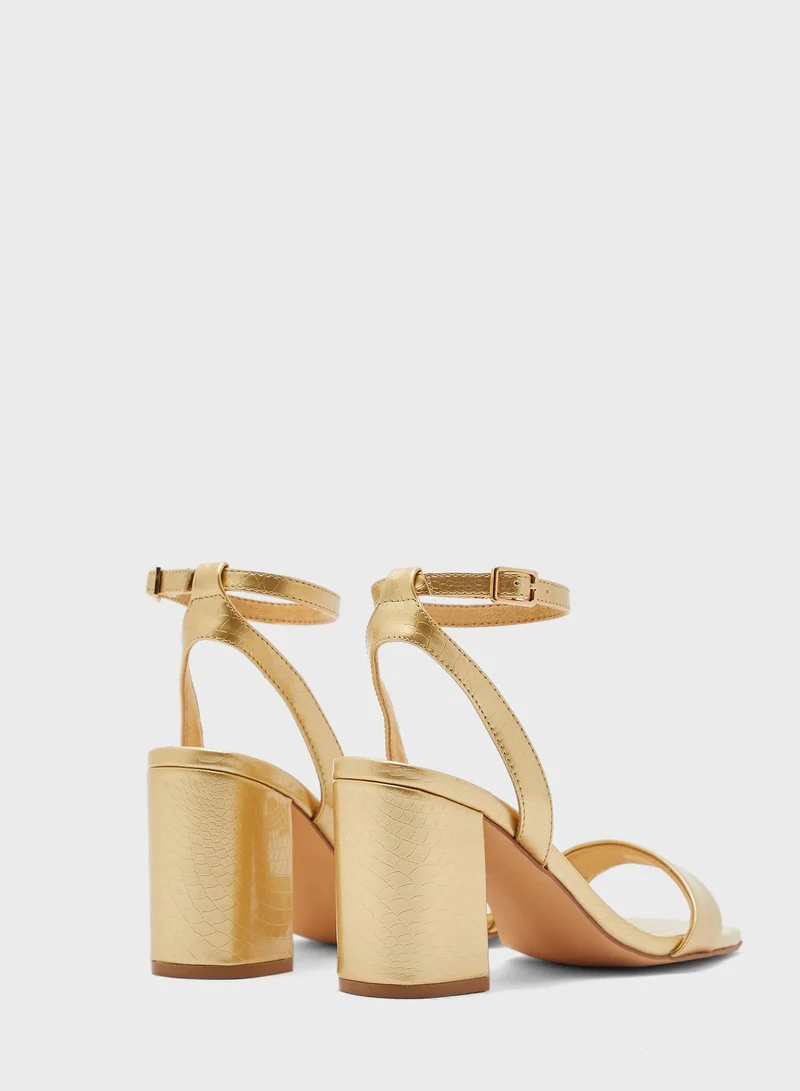 VERO MODA Liva Ankle Strap Mid Heel Sandals