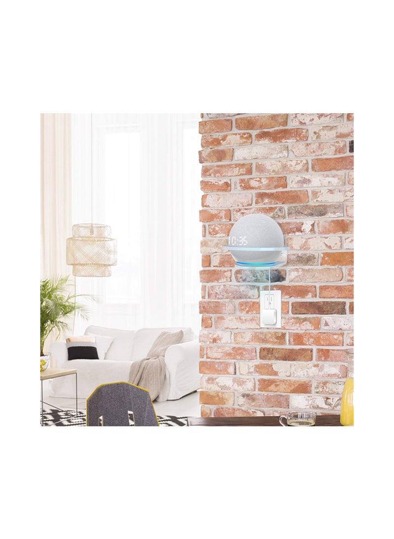 Y&D - All New 4th Gen Acrylic Holder for Dot4/5, Smart Speaker Stand, Space Saving Solution Bracket Shelf Compatible with Dot5 & Dot4 - A transparent and elegant bracket - Image 1