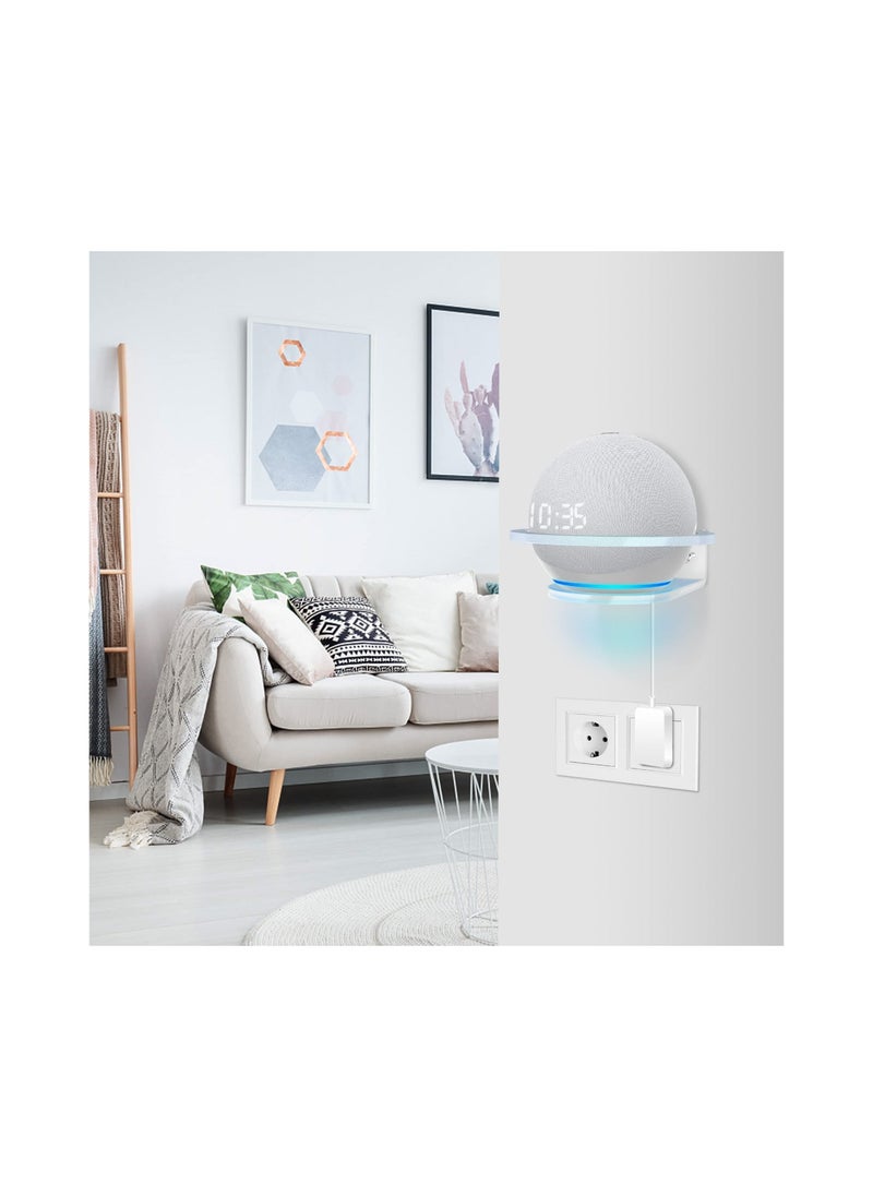 Y&D - All New 4th Gen Acrylic Holder for Dot4/5, Smart Speaker Stand, Space Saving Solution Bracket Shelf Compatible with Dot5 & Dot4 - A transparent and elegant bracket - Image 1