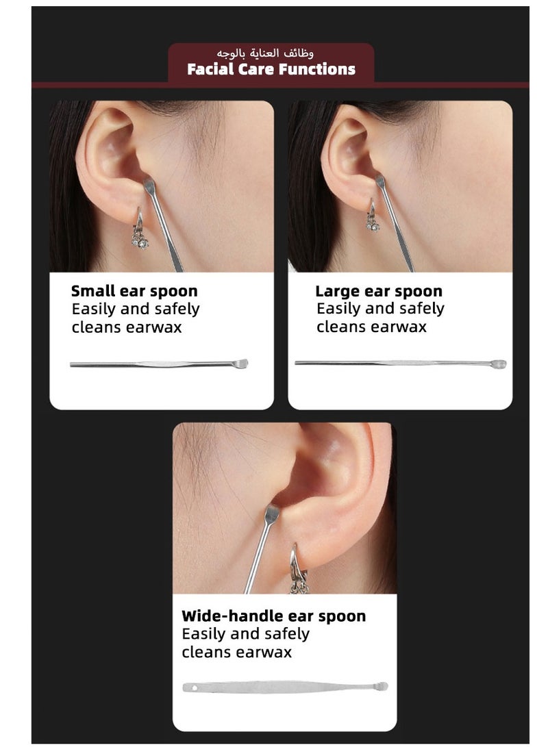 DPTER 19 in 1 Nail Clippers Manicure And Pedicure Set, 19 Pieces Stainless Steel Manicure Kit, Professional Grooming Kits, Nail Care Tools with Luxurious Travel Case, Travel Essentials Nail Kit, Includes Nail Clippers, Nail File, Pedicure Tools, Pedicure Kit, Facial Grooming Kit,Gifts for Men Woman, Black - Image 5