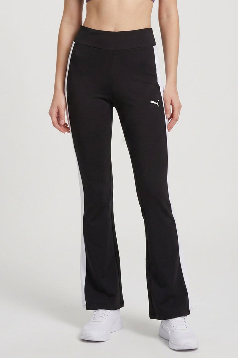 PUMA Women Sportswear Fit Flared Popper Training Leggings, Black - Image 1