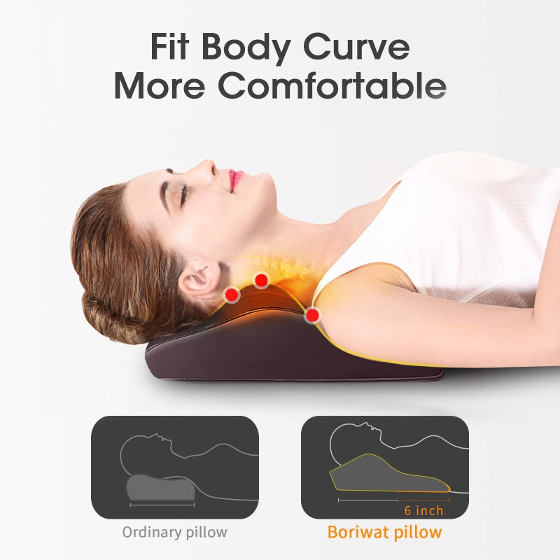 Boriwat Back Massager Neck Massager with Heat, Shiatsu Massage Pillow for Pain Relief, Massagers for Neck and Back, Shoulder, Leg, Christmas Gifts for Men Women Mom Dad, Stress Relax at Home Office and Car - Image 2