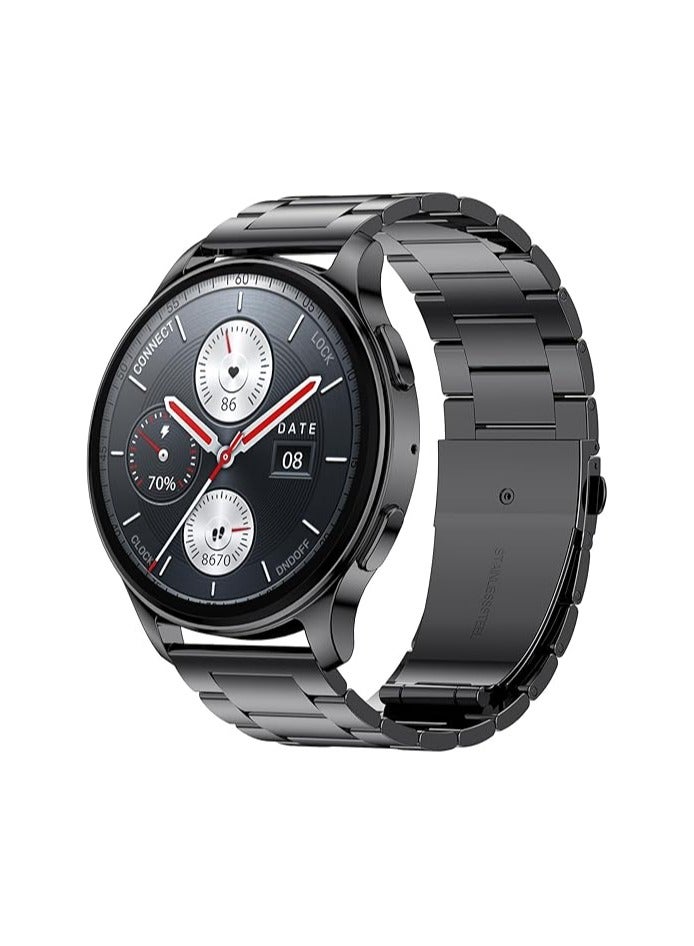 Pop 3R Smart Watch,1.43" AMOLED Display, Bluetooth Calling, SpO2, 12-Day Battery Life, AI Voice Assistance, 100 Sports Modes, 24H HR Monitor(Metallic Black)|1 year manufacturer warranty  - Image 2