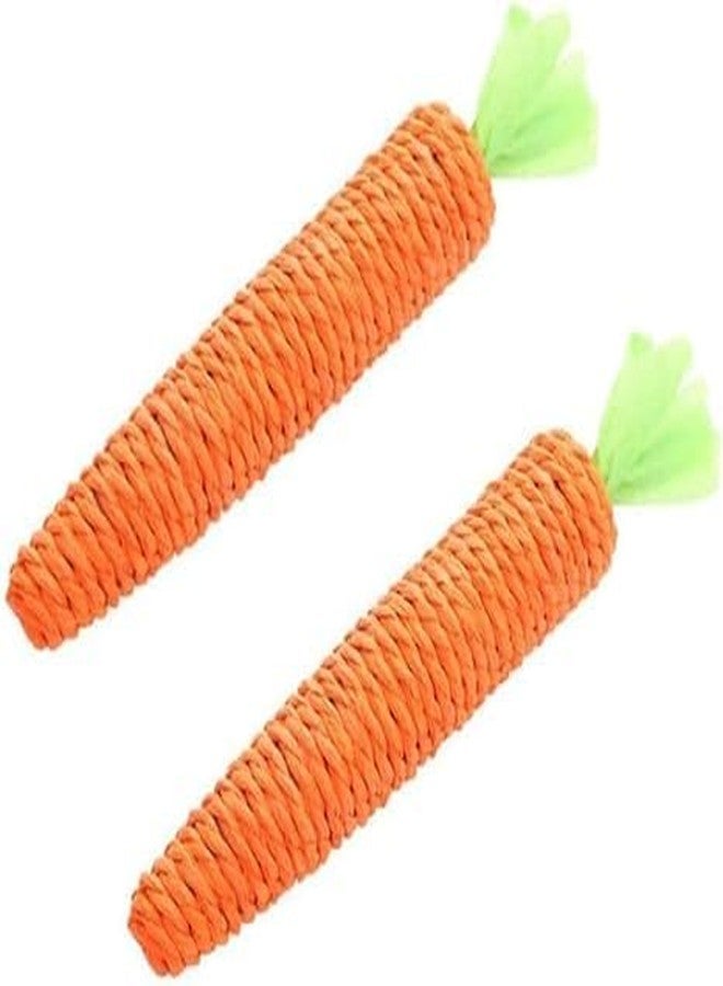 SelHeng 2 Pcs Orange Sisal Carrot Cat Toys,Cat Dental Chew Toy Kitten Teething Toys for Indoor Cats Interactive Toys - Image 1