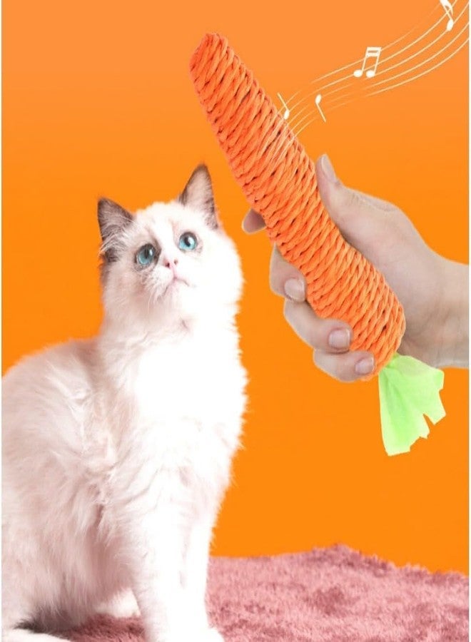 SelHeng 2 Pcs Orange Sisal Carrot Cat Toys,Cat Dental Chew Toy Kitten Teething Toys for Indoor Cats Interactive Toys - Image 5