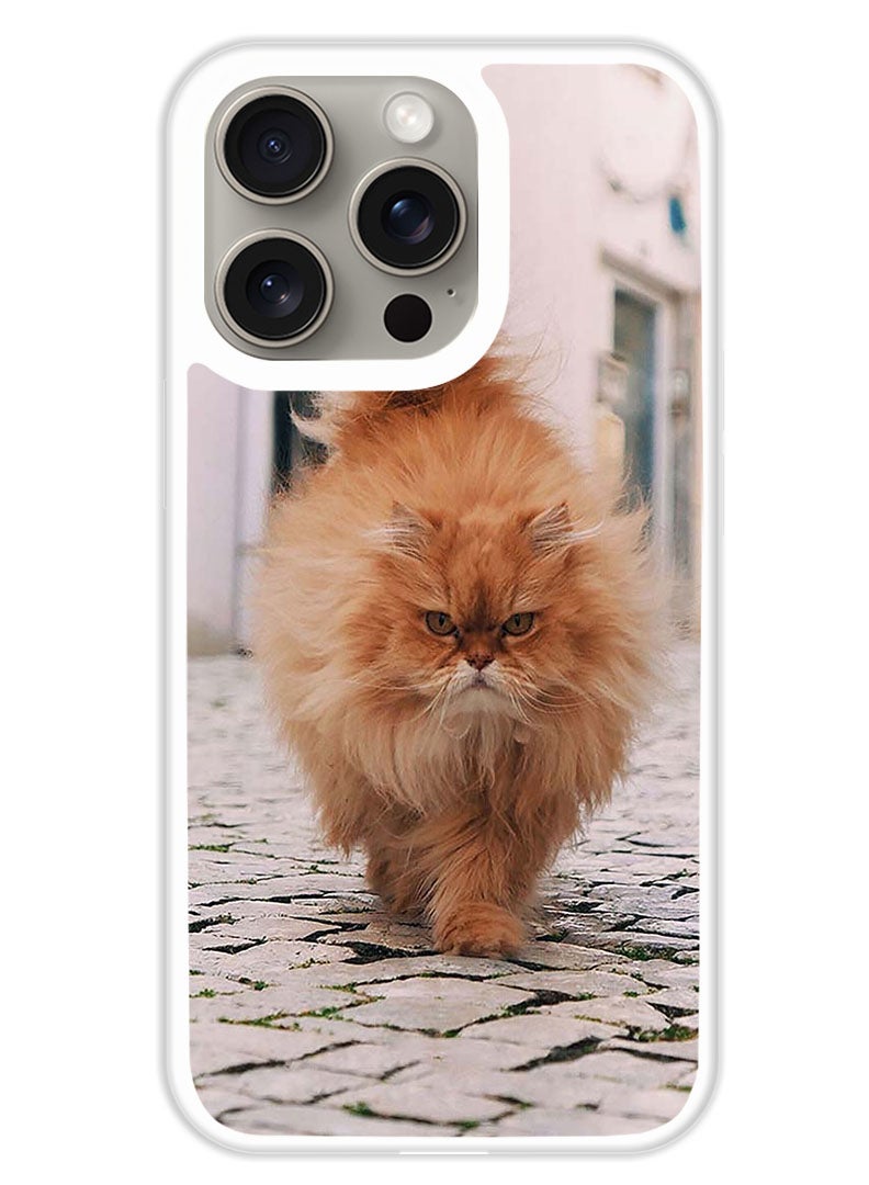 Theodor Protective Case Cover For APPLE IPHONE 15 Pro Max Wild Cat (White Bumper) - Image 1