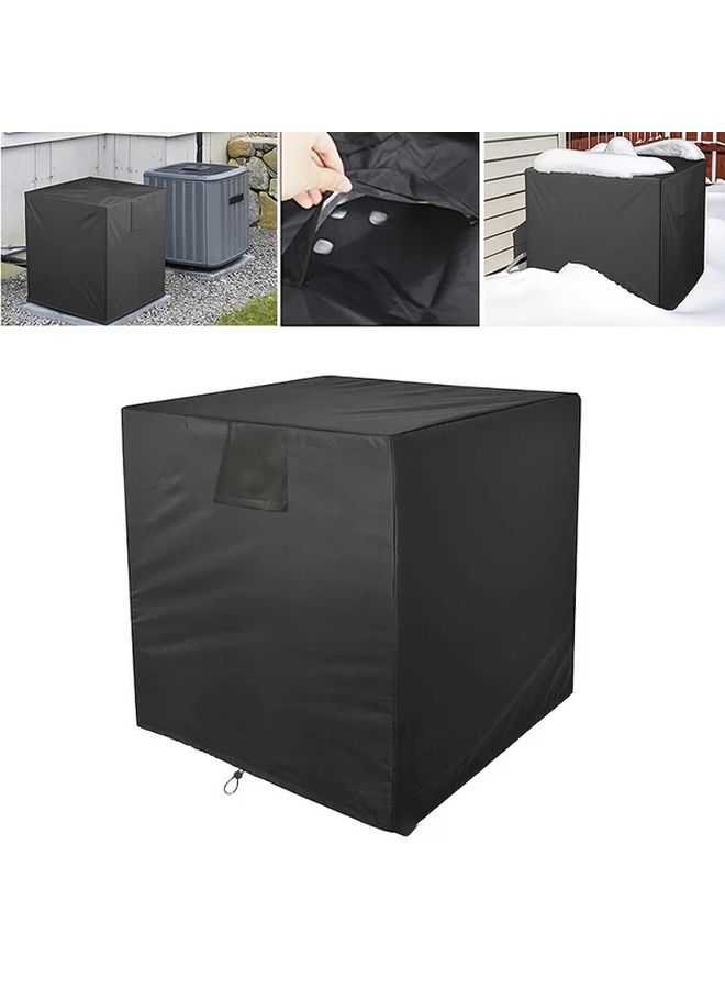 Black Durable Polyester Outdoor Air Conditioner Cover With Straps Year Round Use - Image 5