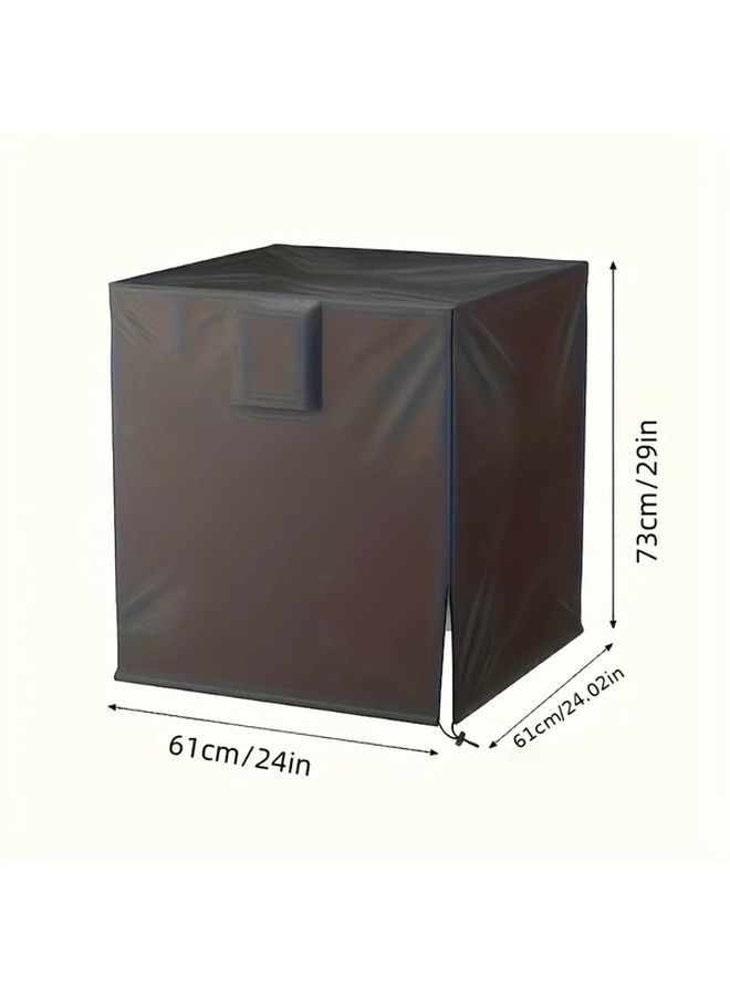 Black Durable Polyester Outdoor Air Conditioner Cover With Straps Year Round Use - Image 3