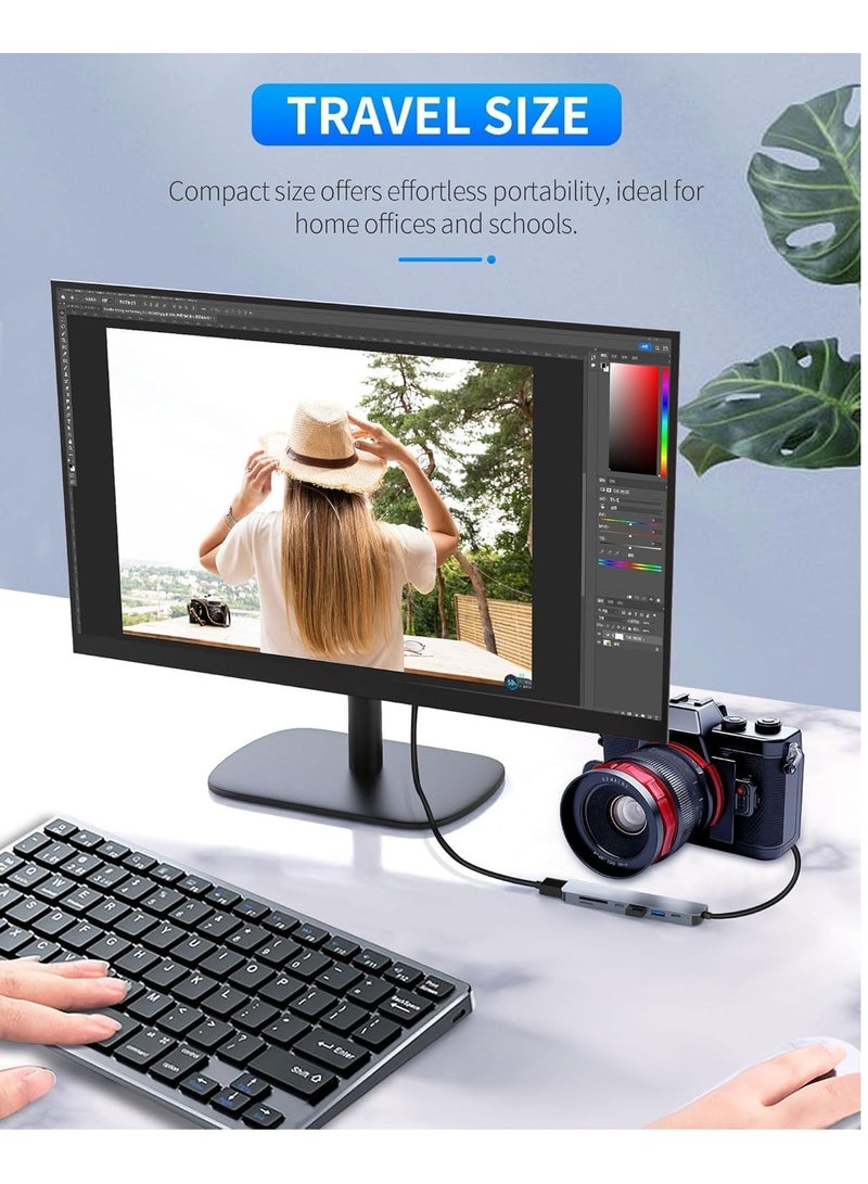 TIGER 7-in-1 USB C Hub Docking Station with 4K HDMI, 100W PD, 3 USB Data Ports (1 USB-C & 2 USB 3.0), SD/TF Card Reader – Multiport Adapter for MacBook, Dell, HP, ASUS, Steam Deck & More - Image 2