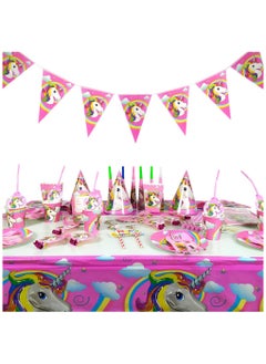 Chabeia 139PCS Unicorn Birthday Decorations and Tableware Kit – Complete Unicorn Party Supplies Set for Girls, Amazing Party Decorations for a Unique Birthday Celebration  - Image 2