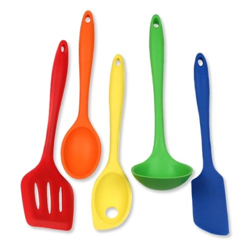 Chef Craft 5 Piece Multicolored Premium Silicone Kitchen Tool Set Assorted 42086