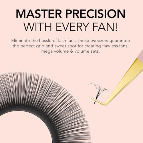 KIARA SKY LASH Tweezer for Eyelash Extensions Precision Fiber Tip Grip Volume Mega Volume and Lash Removal Fills Comfortable Ergonomic Design Pink and Gold 90 ANGLE TWEEZER - Image 3