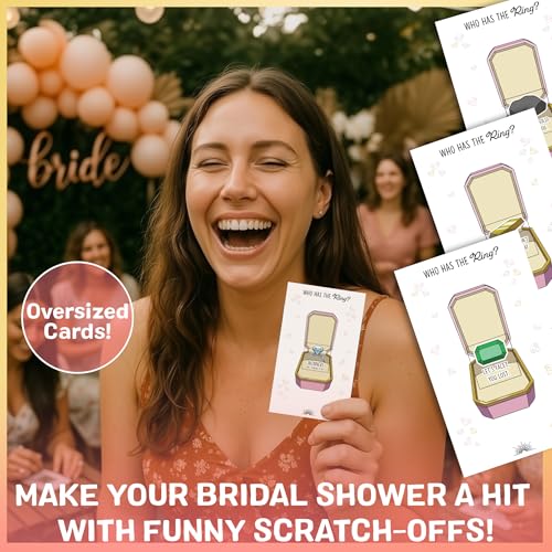 COTIER BRAND Who Has The Ring Bridal Shower Scratch Off Game - Hilarious Losing Phrases on Ticket Cards - Easy to Play - Funny Wedding Shower or Fun Engagement Party Game Idea for 30 Guests - Image 2