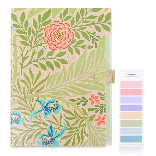SKYDUE Expanding File Folder with 5 Pockets Accordion File Organizer Portable Receipt Paper Documents Organizer Letter Size Filing Folder School Office Supplies Green - Image 3