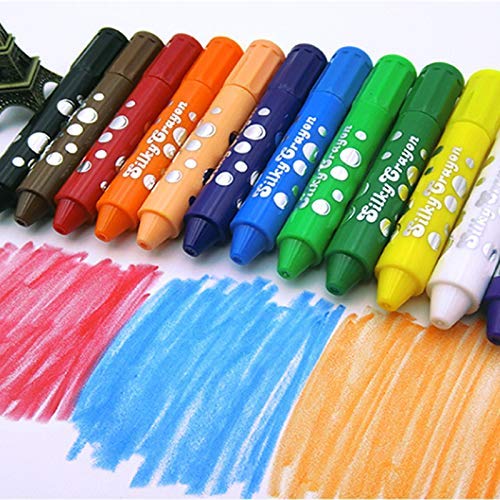 ArtBee 18 Colors Silky Crayons Set Non Toxic Washable Rotating Crayons Body Paint Large Water Soluble Blendable Painting Stick Graffiti Safe for Baby Kids and Children - Image 1