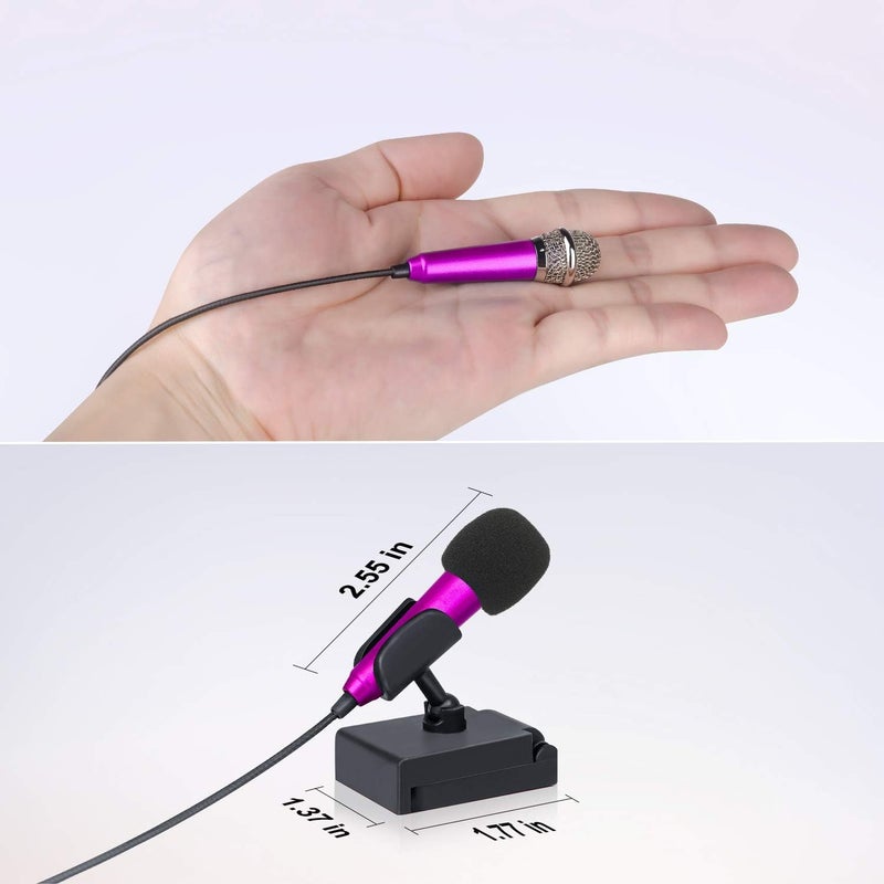 Uniwit Mini Portable Vocal/Instrument Microphone for Voice Video Recording Singing,Vlogging, Podcasting, Tiny Microphone for iPhone Android Phone Computer Latop Notebook Tablet iPad(Rose Red) - Image 2