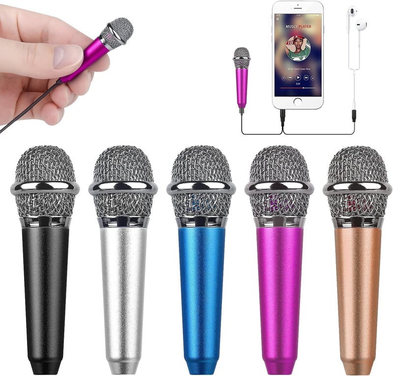Uniwit Mini Portable Vocal/Instrument Microphone for Voice Video Recording Singing,Vlogging, Podcasting, Tiny Microphone for iPhone Android Phone Computer Latop Notebook Tablet iPad(Rose Red) - Image 1
