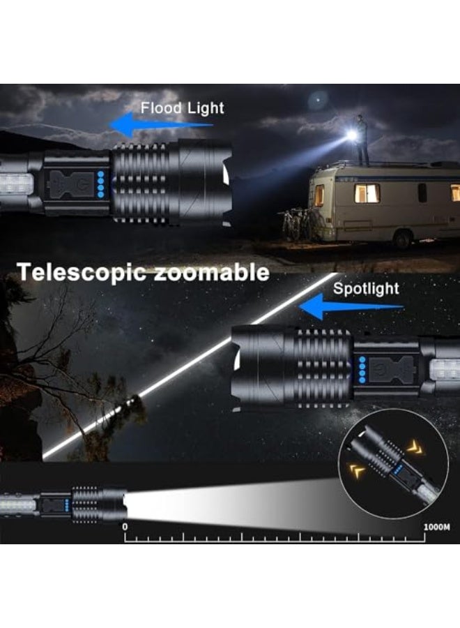 Flashlight LED Rechargeable,Torch Light,10000Lumens with 7 Light Modes Flash Light,IPX6 Waterproof,Zoomable,Handheld Emergency Light for Outdoor Camping Hiking - Image 5